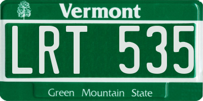 VT license plate LRT535