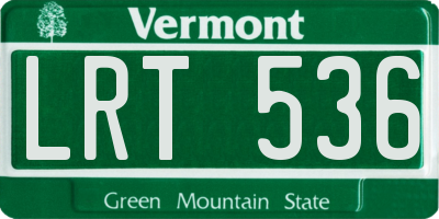 VT license plate LRT536