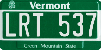 VT license plate LRT537