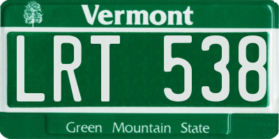 VT license plate LRT538