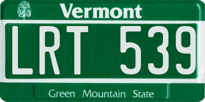 VT license plate LRT539