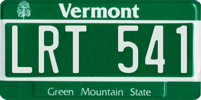 VT license plate LRT541