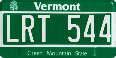 VT license plate LRT544