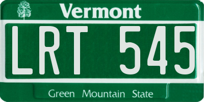 VT license plate LRT545