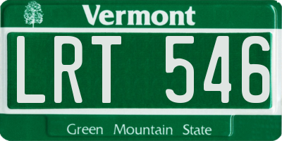VT license plate LRT546