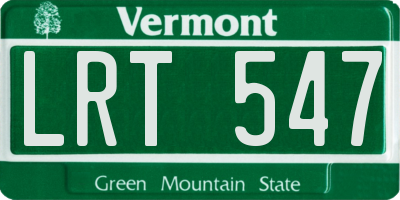 VT license plate LRT547
