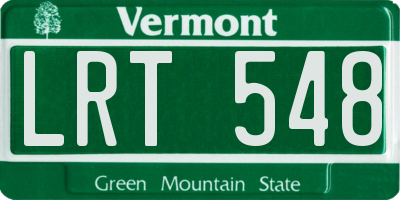 VT license plate LRT548
