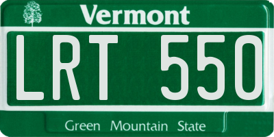 VT license plate LRT550