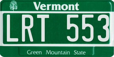 VT license plate LRT553