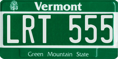 VT license plate LRT555