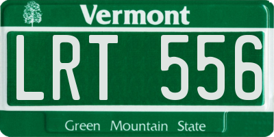 VT license plate LRT556