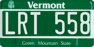 VT license plate LRT558