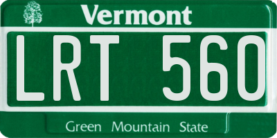 VT license plate LRT560