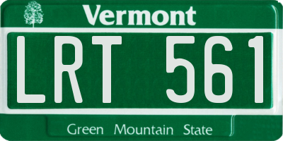 VT license plate LRT561