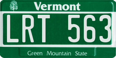 VT license plate LRT563