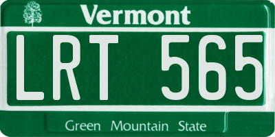 VT license plate LRT565