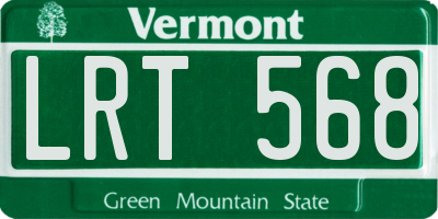 VT license plate LRT568
