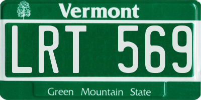 VT license plate LRT569