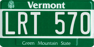 VT license plate LRT570