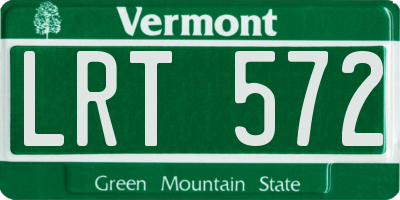 VT license plate LRT572