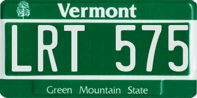 VT license plate LRT575