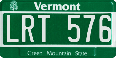 VT license plate LRT576