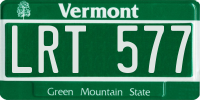 VT license plate LRT577
