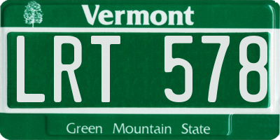 VT license plate LRT578
