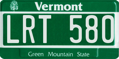 VT license plate LRT580