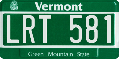 VT license plate LRT581