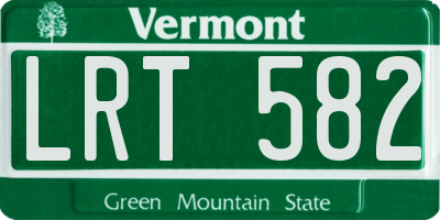 VT license plate LRT582