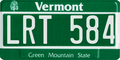 VT license plate LRT584