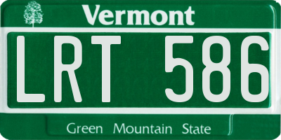 VT license plate LRT586