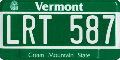 VT license plate LRT587