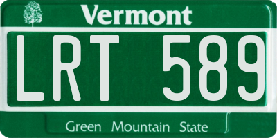 VT license plate LRT589