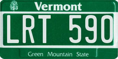 VT license plate LRT590
