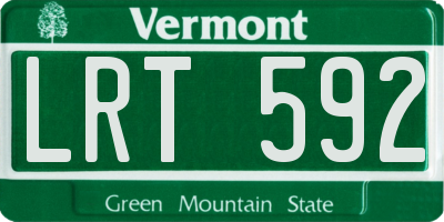 VT license plate LRT592