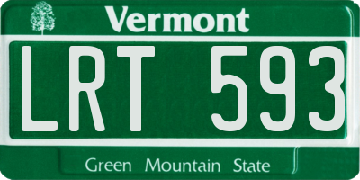 VT license plate LRT593