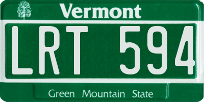 VT license plate LRT594