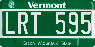 VT license plate LRT595