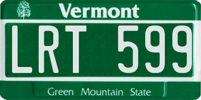 VT license plate LRT599