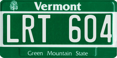VT license plate LRT604