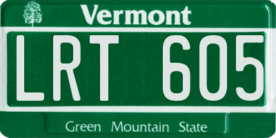 VT license plate LRT605