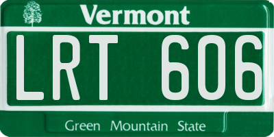 VT license plate LRT606