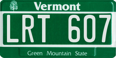VT license plate LRT607