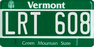VT license plate LRT608
