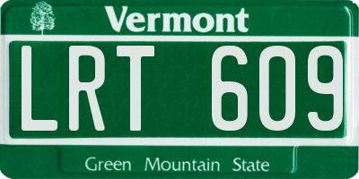VT license plate LRT609