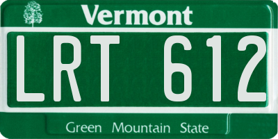 VT license plate LRT612