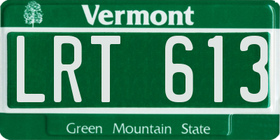 VT license plate LRT613