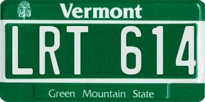 VT license plate LRT614